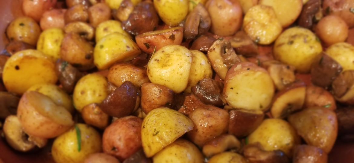 garlic-mushrooms-and-baby-potatos