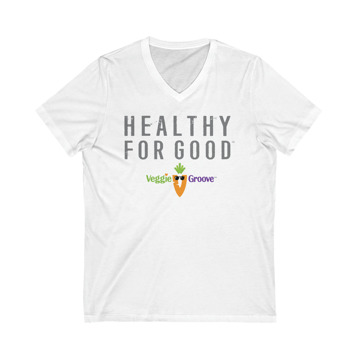 Veggie Groove ‘Healthy for Good’ V-Neck Tee: Where Style Meets Wellness